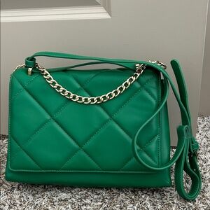 Green Quilted Shoulder Bag